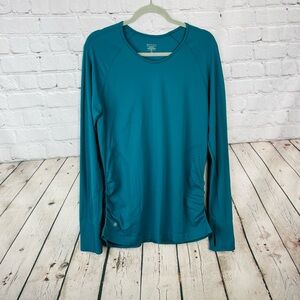 Athleta Speedlight Size XL Teal Athletic Stretch Workout Gym Thumb Holes LKNW